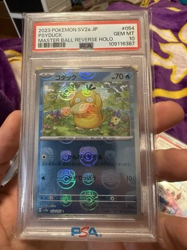 2023 POKEMON JPN SV2A-POKEMON 151 MASTER BALL REVERSE HOLO #054 PSYDUCK PSA 10