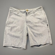 O Neill Hyperdry Hybrid Shorts Mens 32 Gray Blue Chambray Stretch Quick Dry Surf