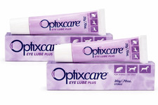 OptixCare Eye Lube Plus Hyaluron 20g Dog Cat Horse Eye Gel Sterile Vet SET OF 2