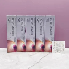 Wella illumina Color Permanent Haircolor 7/81 Medium Blonde Pearl Ash - 5pack