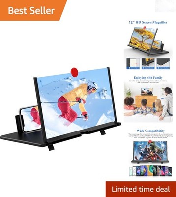 12 Inch Screen Magnifier HD Phone Projector Amplifier for Movies Videos Gaming