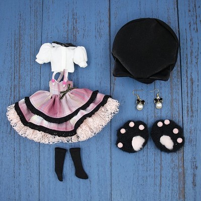 Doll outfits Dress+Hat+Earring+Socks for 12'' blythe doll