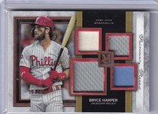 Bryce Harper 2020 Topps Museum Primary Pieces Quad Relic Game Used /75 Phillies