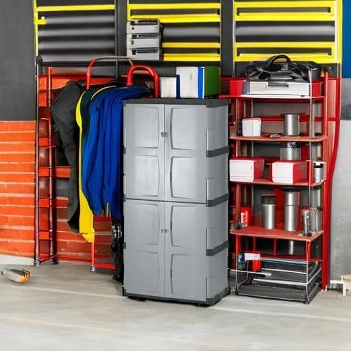 Gabinete de almacenamiento cinco niveles doble puerta bloqueable gran capacidad 690 libras gris Foto 2 de 4