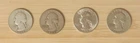 Silver 1935-1957 Washington Quarters Lot (90% Silver), 4 Coins $ 1 Dollar F.V.