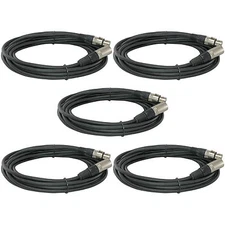 5 PACK 35 ft feet foot shielded balanced 3pin XLR male to female mic cables cord