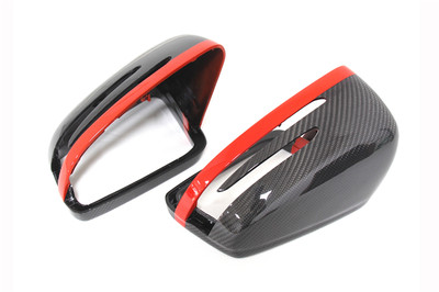 Carbon mirror caps mirror mirror replacements red for Mercedes Benz W204 W176