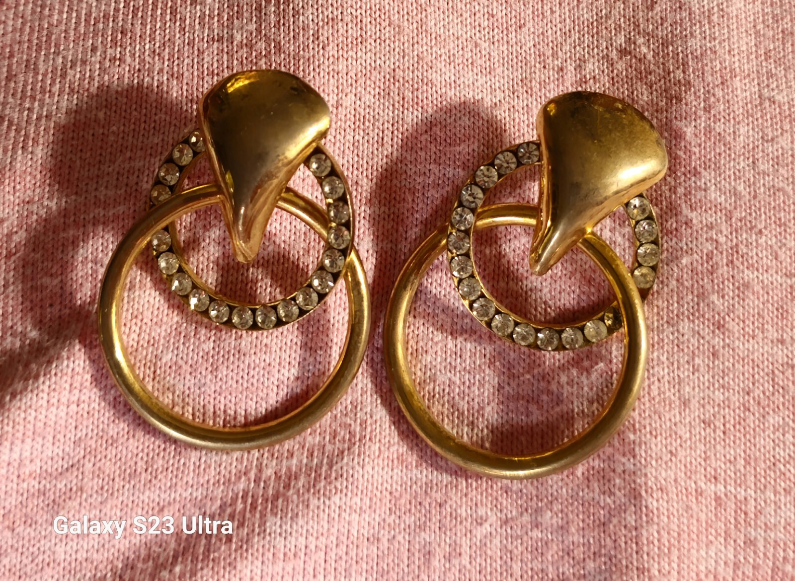 Interlocking Ring Rhinestone Periced Earrings - image 5