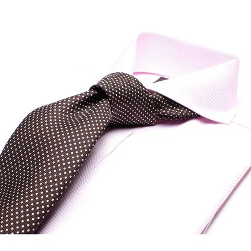 DRAKE'S London tie (E5080N-06871-6) 50oz Royal Twill pin dots tie BROWN - Picture 8 of 8