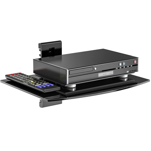 Adjustable Wall-Mounted Media Shelf For TV Accessories Cable Box DVD Player Or G