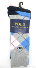 Ralph Lauren Polo Men's Dress Socks 3 Pairs Pink Blue & Gray Argoyle