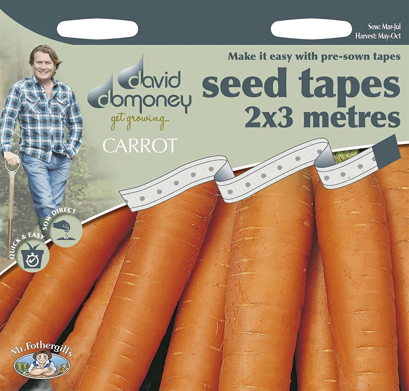 Vegetable Seed Tapes by Mr Fothergill's For Easy Sowing UK DELIVERY
