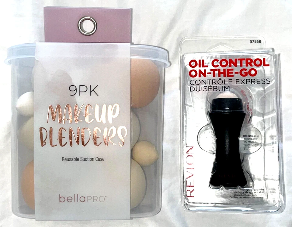 2 NUEVOS RODILLOS DE CONTROL DE ACEITE REVLON + BATIDORAS DE MAQUILLAJE BELLA PRO 9 BBL9899 USPSGA Foto 4 de 4