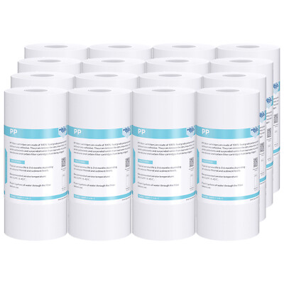 16 Pack 10''x4.5'' 5 Micron Big Blue Whole House Sediment Water Filter Replacement