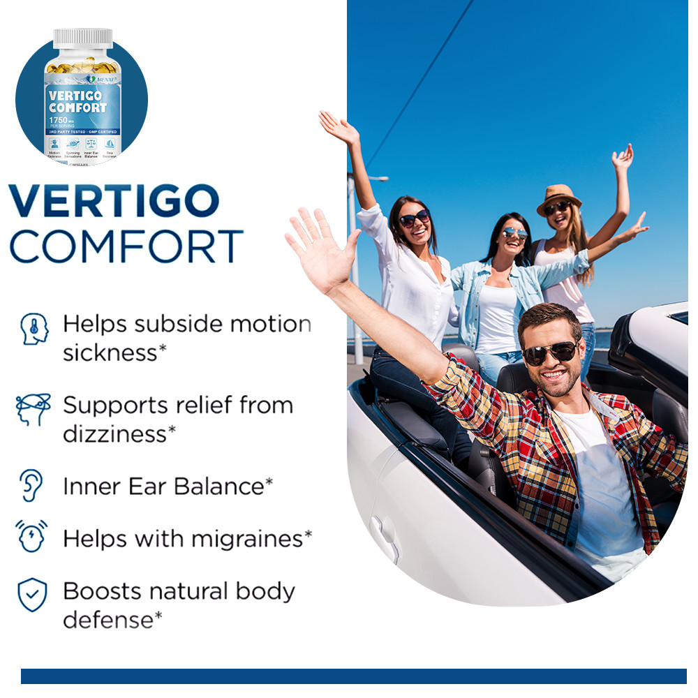 Vertigo Comfort 120 Capsules 1750mg - Dizziness Relief Supplements, Body Balance