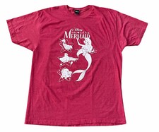 Disney Black Tag THE LITTLE MERMAID Ariel Mens XXL Red T-Shirt Tultex