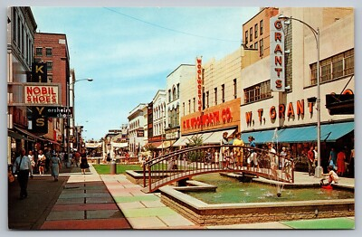 #ad Kalamazoo MI The Mall Woolworths WT Grant Nobil Shoes c1962 UNUSED Ad Postcard $7.97