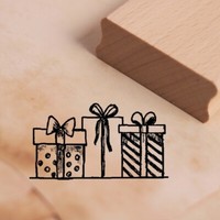 Motivstempel Drei Geschenke Stempel Ca. 48Mm X 27Mm