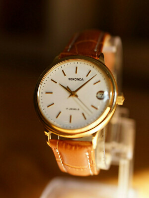 Seconda Poljot Watch Luch Seconda Soviet Au20 NOS Gold