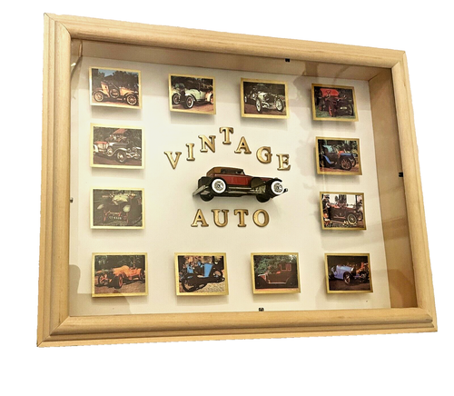 Vintage Auto Shadow Box Metal Red Car w/Vintage Auto Photos Wall ...
