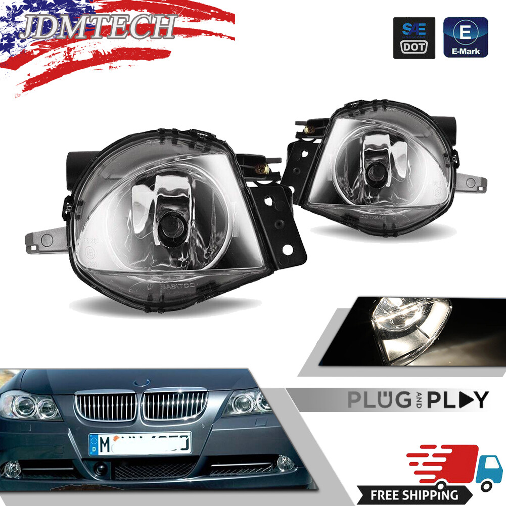 For 2006-2008 BMW E90 325i 328i 330i 335i CLEAR BUMPER FOG LIGHT LAMPS PAIR