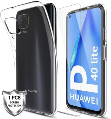 Coque Transparente En Gel De Silicone + Verre Trempé Pour Huawei P40 Lite - Protection Complète Et Style Discret