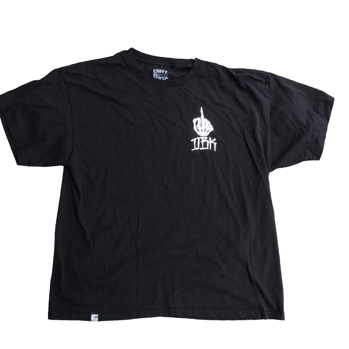 Dirt Bike Kidz Men XXL DBK Shirt Crew Neck Short Sleeve Black