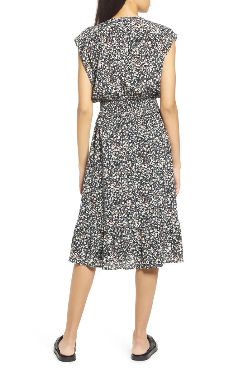 RAILS Ashlyn Smocked Waist Dress Black Ivy Size XS | eBay