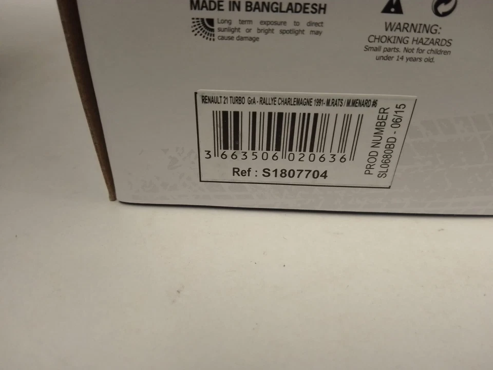 Solido Renault 21 #6 Rats Rally Charlemagne 1991 1/18 S1807704 - Immagine 4 di 4