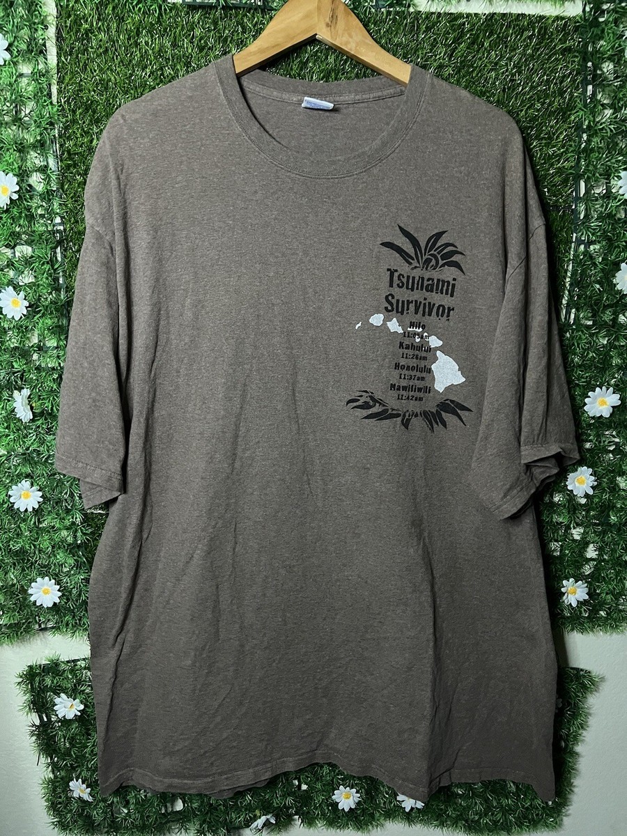 Crazy Shirts Hawaii Tsunami Survivor Shirt Mens Size XXL Feb 27