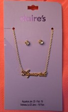 Claire's Tween Girls Gold Zodiac Sign Aquarius Necklace, Lobster Clasp