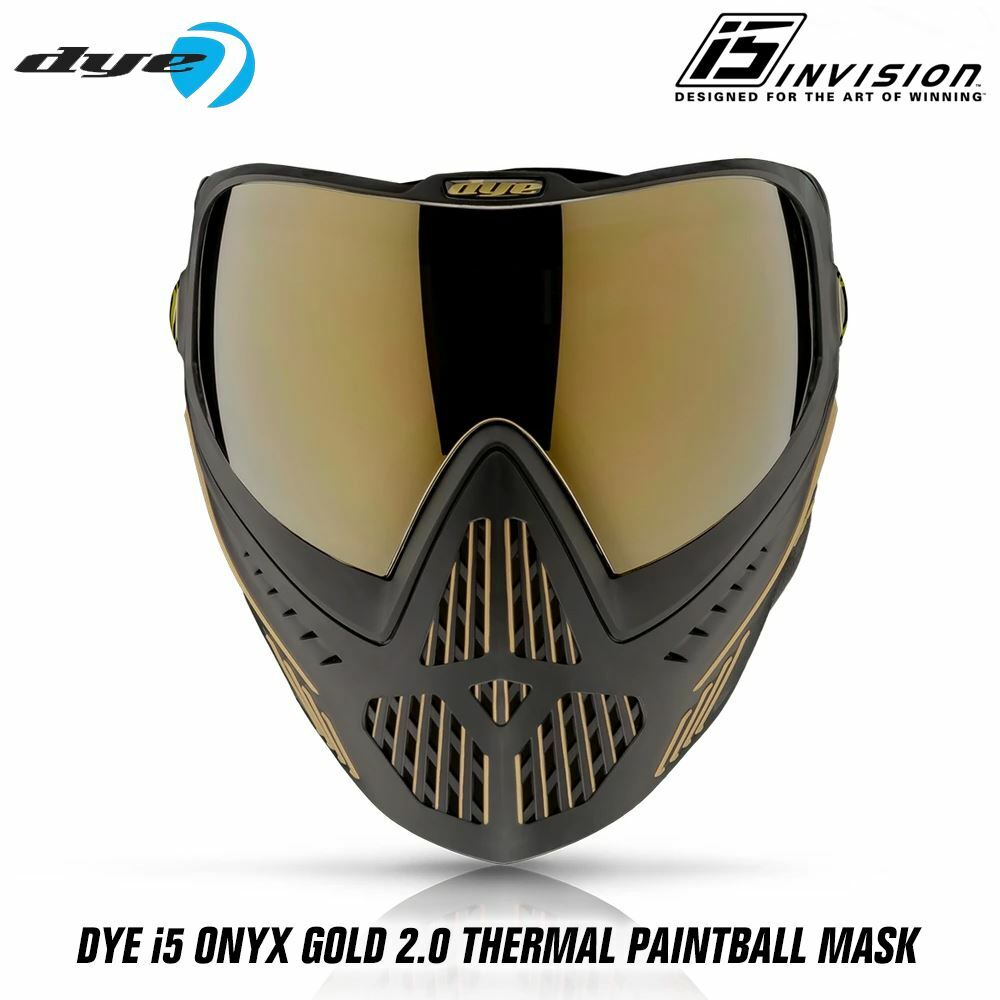 Dye i5 ペイントボールゴーグル オニキス ゴールド2.0 サバゲー ダイ Dye i5 Thermal Paintball Mask Goggles - Onyx Gold 2.0 - Black