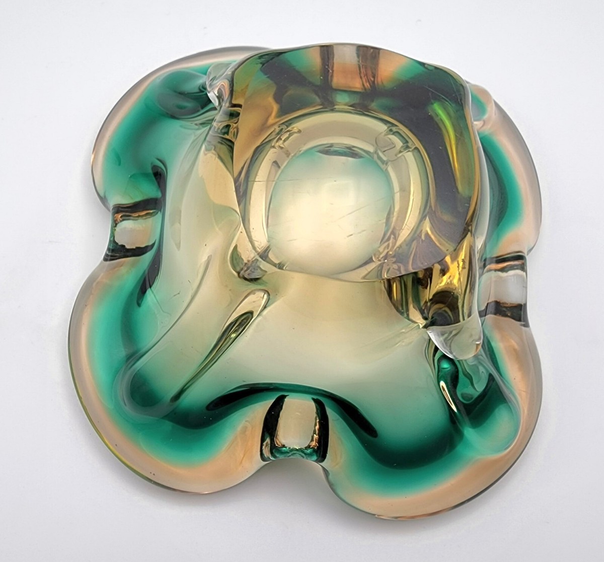 その他 Vintage Vetri Murano Sommerso Ashtray Sommerso Murano Glass Ashtray attributed to Flavio Poli for
