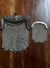 Antique Art Nouveau Sterling Silver Chatelaine Coin Purses