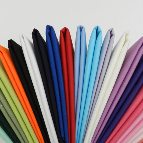  Stoff 100 % BAUMWOLLE EINFARBIG aus Indien Material Nähen Handwerk 30 Farben Hof - Bild 1 von 35