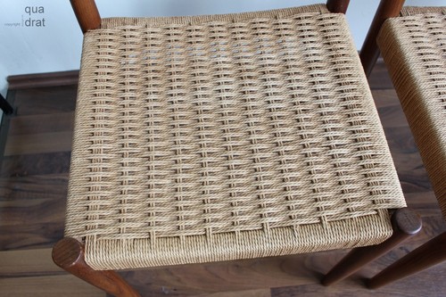 2 Poul Volther Teak dining chairs Esstisch Stuhl Papierkordel 60er Dänemark - Bild 5 von 16