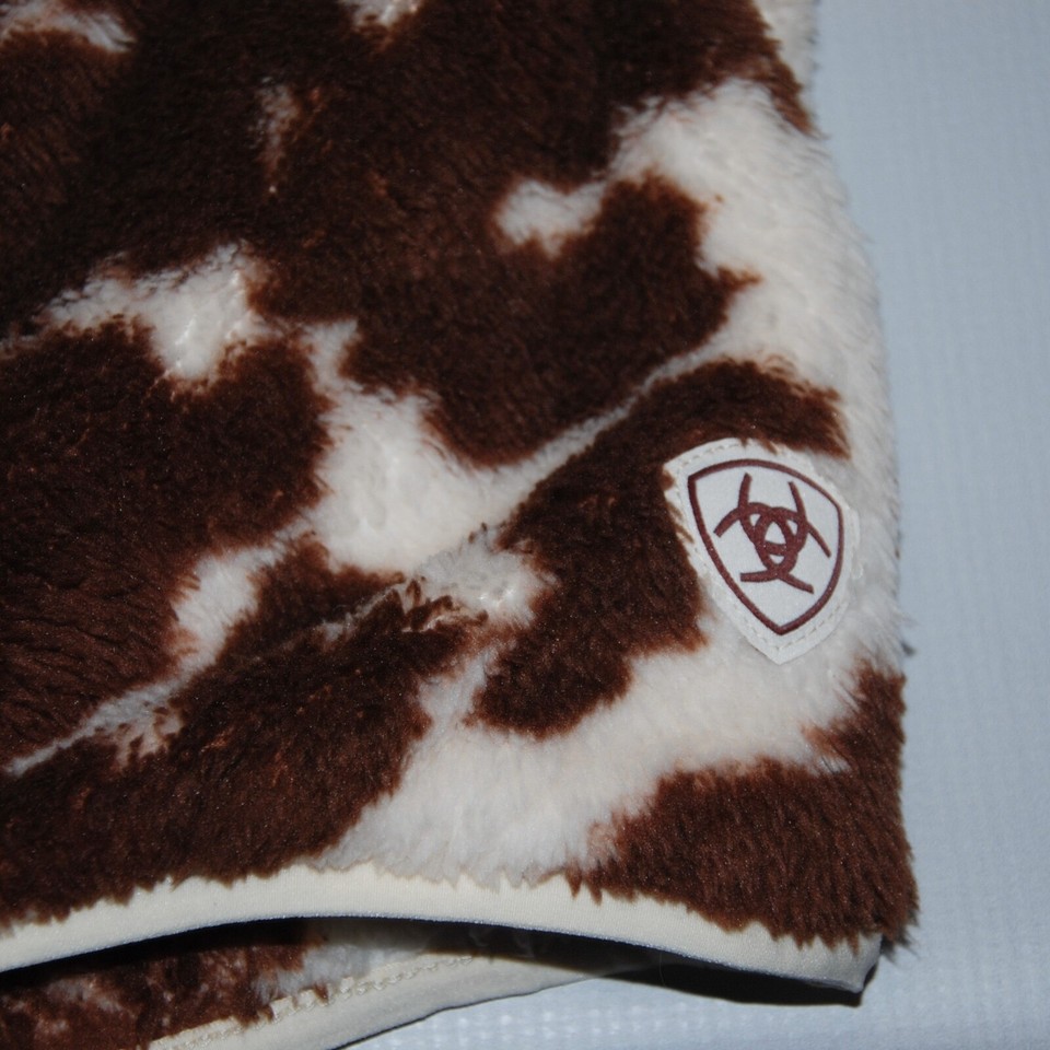 Ariat Women's Medium Berber Snap Front Fleece Sweatshirt Jacket Cow