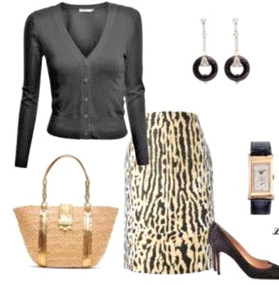NWT, ANIMAL PRINT SKIRT BY VALENTINO / SIZE 8/42, RETAIL $1,395 Upscale