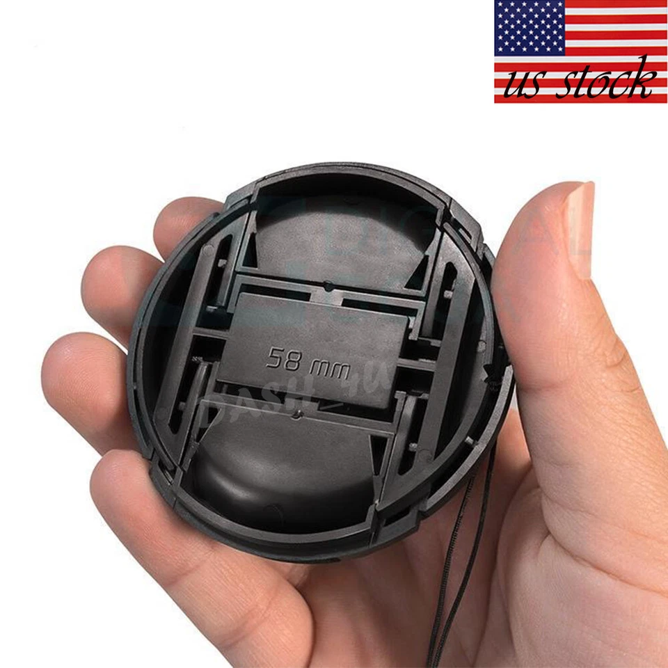 4ps 58mm Plastic Snap-On Front Lens Cap Cover for Canon SLR DSLR Camera US STOCK - Image 4 of 4