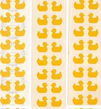 Vintage 1980 1981 Mrs Grossmans Yellow Rubber Ducks  Stickers 3 Strips