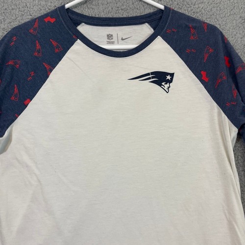 Nike New England Patriots Shirt Women’s XL Athletic Cut NFL 3/4 Sleeve T-shirt - Picture 3 of 11
