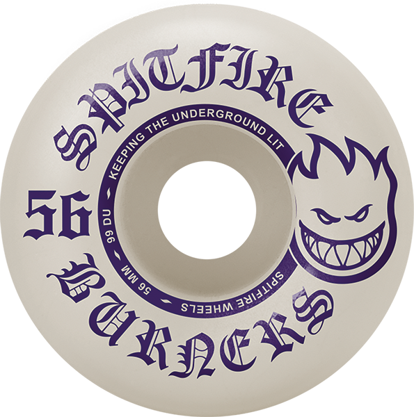 Spitfire Burners 56mm 99a White/Pur Skateboard Wheels (Set of 4