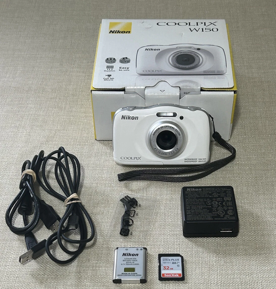 Nikon Coolpix W150 13.2MP Point & Shoot Camera - White