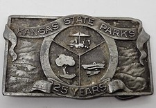 Vintage KANSAS STATE PARKS 25 YEARS Limited Ed. Advertising Men's Belt Buckle