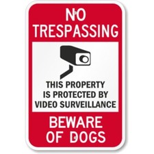 Beware Of Dogs Aluminum Weatherproof 8" x 12" Sign