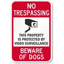 Beware Of Dogs Aluminum Weatherproof 8" x 12" Sign