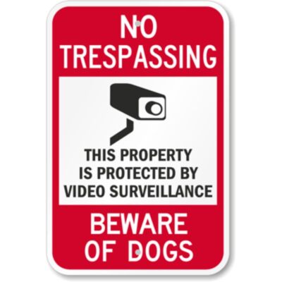 Beware Of Dogs Aluminum Weatherproof 8'' x 12'' Sign