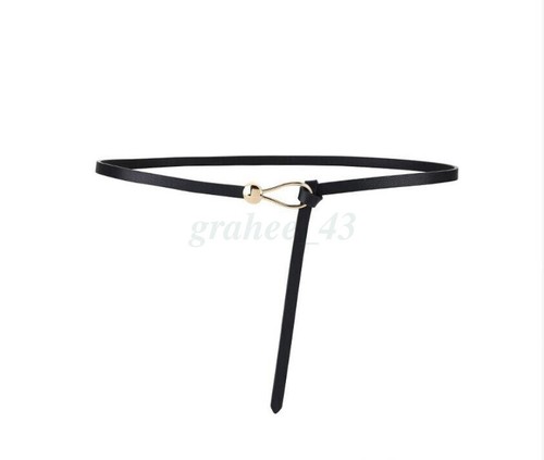 Hot Sale - Leather knot belt Skinny Belt Leather Waist Rope Belt Thin Waist Belt - Picture 8 of 17