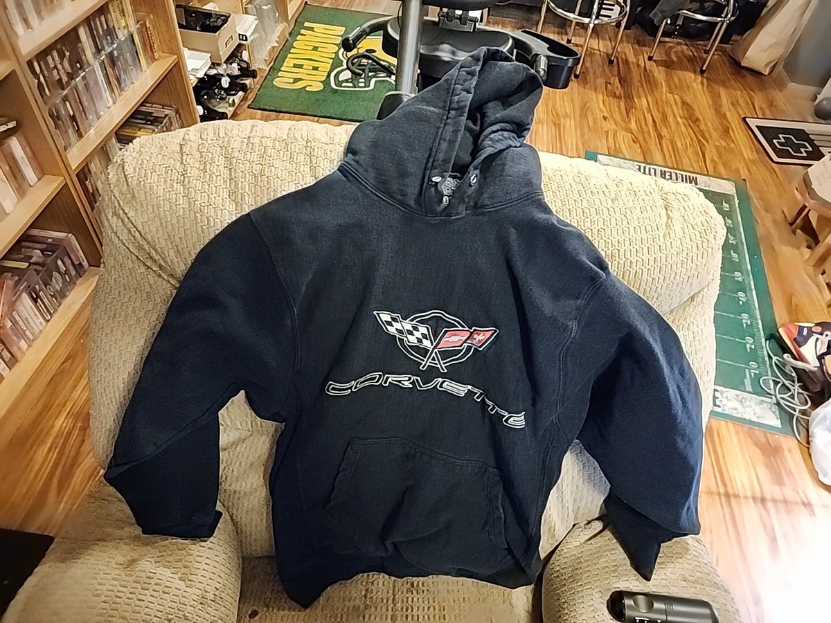 Steve Barry's Corvette Embroidered Sweatshirt Size XS Black