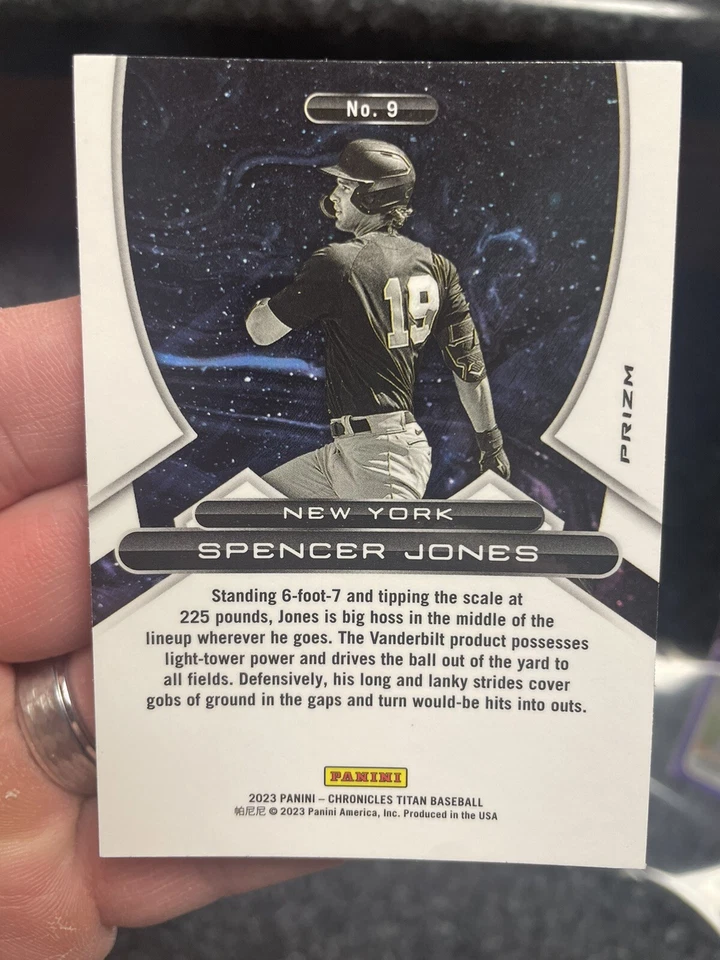 2023 Panini Chronicles Titan Building Blocks Prizm Spencer Jones #9 NY Yankees🔥 - Image 2 of 2